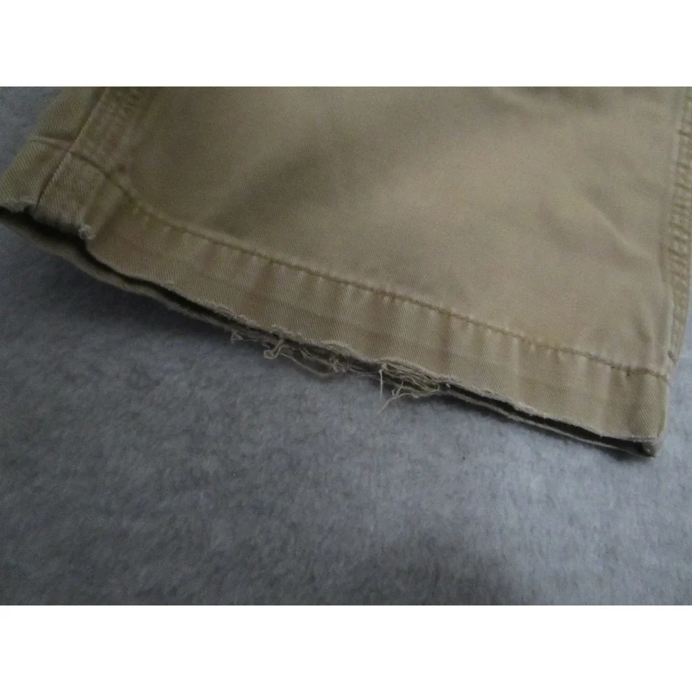 Carhartt Pants Mens 36 Khaki Carpenter‎ Workwear Denim Relaxed Fit Distressed